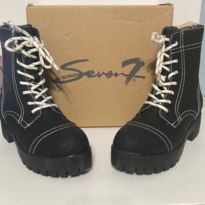 NiB Seven 7 Jodi Combat Boots Black